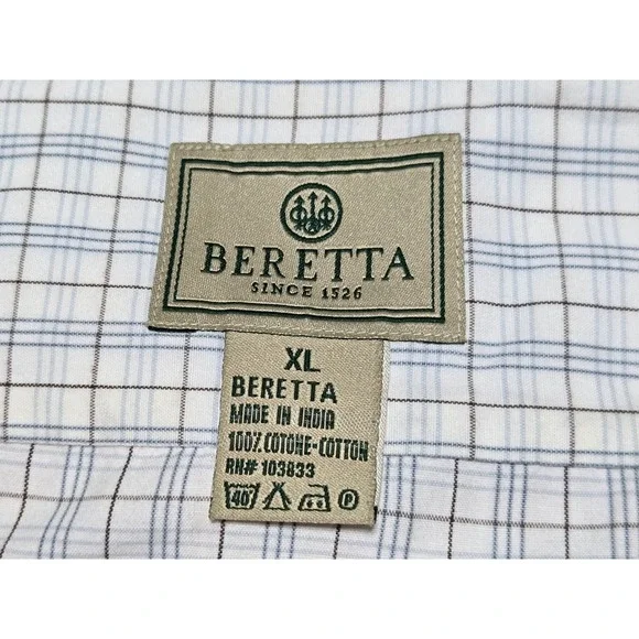 Beretta Plaid Button Up Shirts Men's XL Lot of 5‎ Cotton